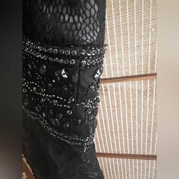 Oc by Oc (Oleg Cassini) y2k vintage lace and satin beaded goth semiformal dress - Picture 6 of 10
